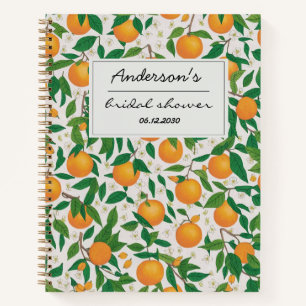 Orangen Zitrusfrucht Florales Muster Brautparty Notizblock