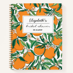 Orangen Zitrusfrucht Florales Muster  Brautparty Notizblock
