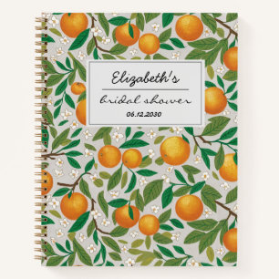 Orangen Zitrusfrucht Florales Muster  Brautparty Notizblock