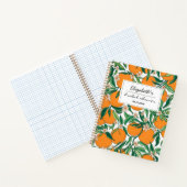 Orangen Zitrusfrüchte Blumenmuster Brautparty Notizblock (Innenseite)