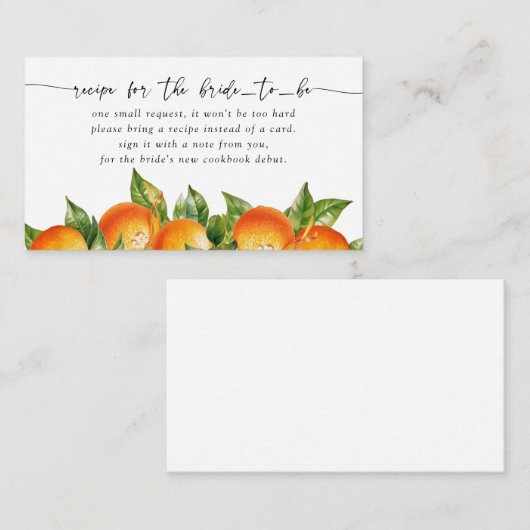 Orangen Zitrusfrüchte-Brautparty-Anfrage Begleitkarte (Vorne/Hinten)