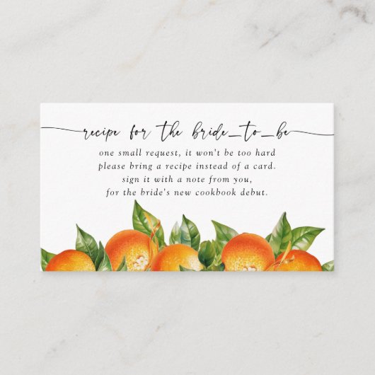 Orangen Zitrusfrüchte-Brautparty-Anfrage Begleitkarte (Vorderseite)