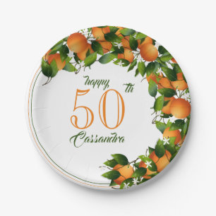 Orangen Zitrusfrüchte Geburtstag Pappteller