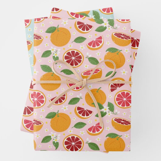 Orangen Zitrusfrüchte Geschenkpapier Set (Beispiel)