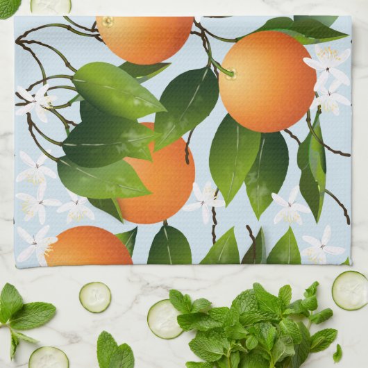 Orangen Zitrusfrüchte Geschirrtuch (Gefaltet)