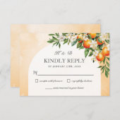 Orangen Zitrusfrüchte Grünpflanzen Orchard Hochzei RSVP Karte (Vorne/Hinten)