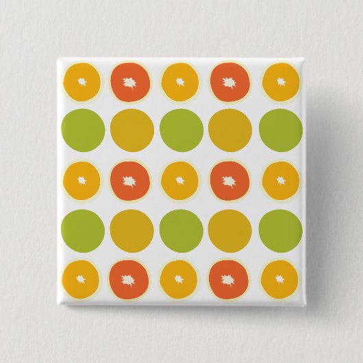 Orangen Zitrusfrüchte Lebensmittel Muster Button (Vorderseite)
