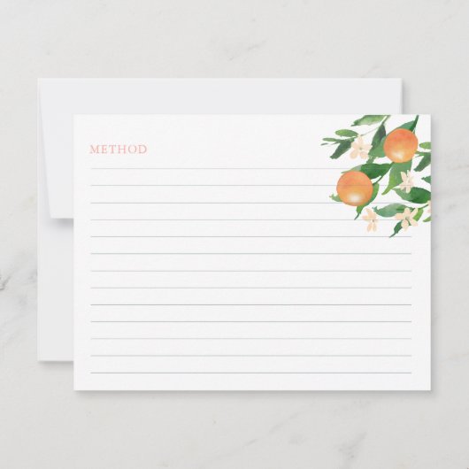 Orangen Zitrusfrüchte Matching Brautparty Rebrezep Einladung (Rückseite)