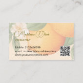 Orangen Zitrusfrüchte Moderne Wasserfarbe QR Code Visitenkarte (Rückseite)