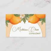 Orangen Zitrusfrüchte Moderne Wasserfarbe QR Code Visitenkarte (Vorderseite)