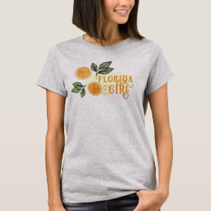 Orangen Zitrusfrüchte Wasserfarbe Florida Girl T-Shirt