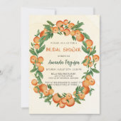 Orangen Zitrusfrüchte, wasserfarbenes Brautparty Einladung (Vorderseite)