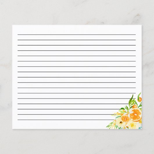 Orangen Zitrusfrüchtekarte (Rückseite)