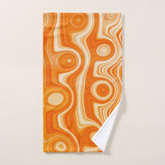 Orangenästhetische Retro-Mode des flüssigen Swirls Badhandtuch Set (Handtuch)