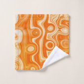 Orangenästhetische Retro-Mode des flüssigen Swirls Badhandtuch Set (Waschlappen)
