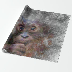 Orangenbaby Geschenkpapier