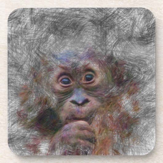 Orangenbaby Getränkeuntersetzer (Vorderseite)