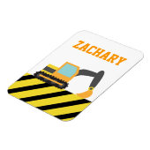 Orangenbagger, Baufahrzeug, für Kinder Magnet (Linke Seite)