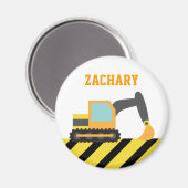 Orangenbagger, Baufahrzeuge, für Kinder Magnet (Vorderseite/Rückseite)