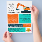 Orangenbagger, Bauwerbewerbung Flyer (Hand)