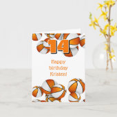 Orangenbällchen Kindergeburtstag Karte (Gelbe Blume)