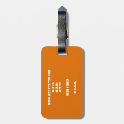 Orangenbällchen personalisiert gepäckanhänger (Rückseite vertikal)