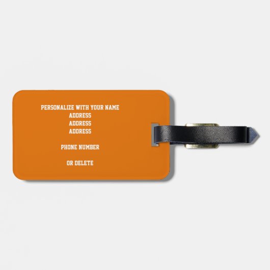 Orangenbällchen personalisiert gepäckanhänger (Rückseite horizontal)