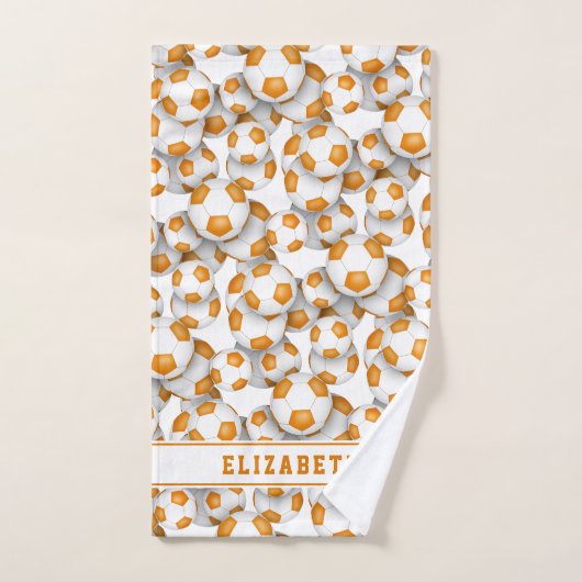 Orangenbälle Muster Athleten Namen Badhandtuch Set (Handtuch)