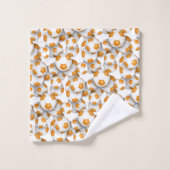 Orangenbälle Muster Athleten Namen Badhandtuch Set (Waschlappen)