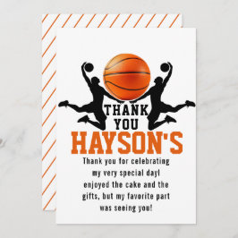 Orangenbasketball Boy 5. Geburtstagsparty Dankeskarte