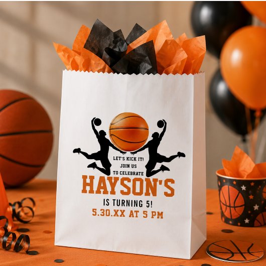 Orangenbasketball Boy 5. Geburtstagsparty Geschenktütchen