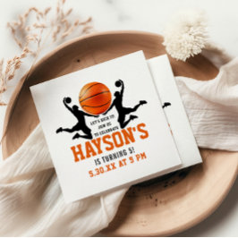 Orangenbasketball Boy 5. Geburtstagsparty Serviette