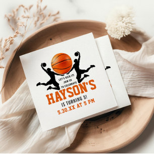 Orangenbasketball Boy 5. Geburtstagsparty Serviette