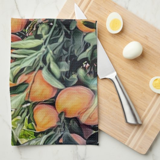 Orangenbaum Geschirrtuch (Viertel Falte)