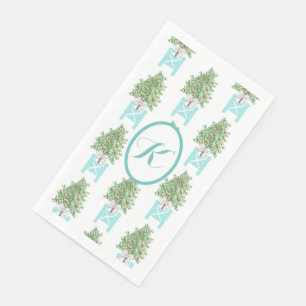 Orangenbaum-Topiarie Chinoiserie-Papier-Gästetuch Serviette