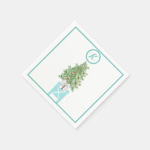 Orangenbaum-Topiarie Chinoiserie Serviette