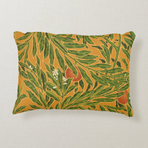 Orangenbaum Vintage Tapetenmuster Art Nouveau Dekokissen