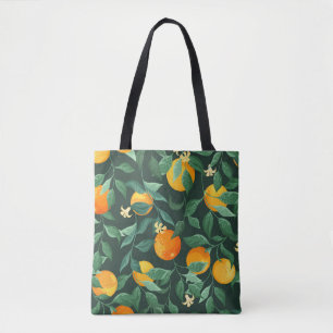 Orangenbäume, Äste mit Blume auf einem grünen Bach Tasche
