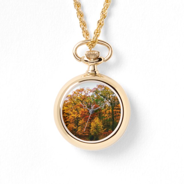 Orangenbäume im Herbst Armbanduhr (Vorderseite)