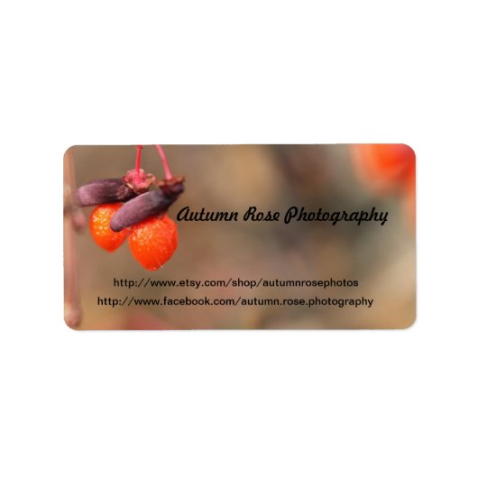 Orangenbeeren Adressaufkleber (Vorne)