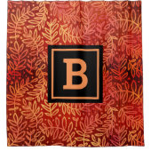 Orangenblättermuster Duschvorhang (Vorderseite)