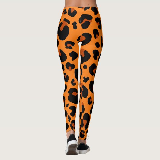Orangenblättriges Muster Leggings (Rückseite)