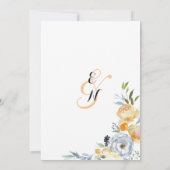 Orangenblau Save the Date Einladung (Rückseite)