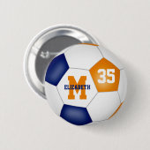 Orangenblaue Mädchen Jungs Fußballmannschaft Farbe Button (Vorne & Hinten)