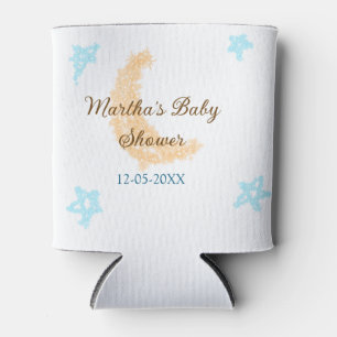Orangenblaue Sterne Glitzer Babydusche Funkeln Dosenkühler