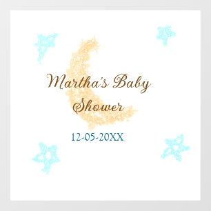 Orangenblaue Sterne Glitzer Babydusche Funkeln Fensteraufkleber