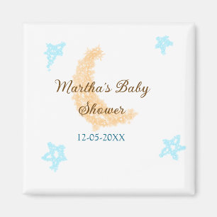 Orangenblaue Sterne Glitzer Babydusche Funkeln Magnet
