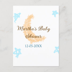 Orangenblaue Sterne Glitzer Babydusche Funkeln Postkarte