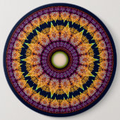 Orangenblauer Mandala-Ornament aus sonniges Frakta Button (Vorderseite)