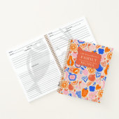 Orangenblauer Monogramm Obst Gemüse Rezepte Notizblock (Innenseite)